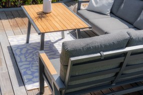 Hoek loungeset 6 personen Aluminium/teak Grijs  Lifestyle Garden Furniture Marseille