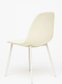 Set 4 White Teok Stoffen Stoelen
