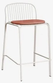 Pack Van 2 Hoge Tuinkrukken Van Staal Anerina ↑65 Cm & Gardenia Wit & Terracota - Sklum