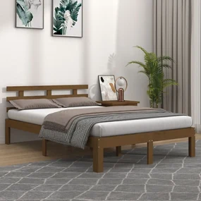 vidaXL Bedframe massief hout honingbruin 120x190 cm 4FT Small Double