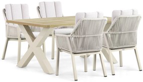 Tuinset 4 personen 180 cm Aluminium/rope Taupe Lifestyle Garden Furniture Verona/Cardiff