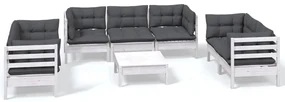 vidaXL 8-delige Loungeset met kussens massief grenenhout