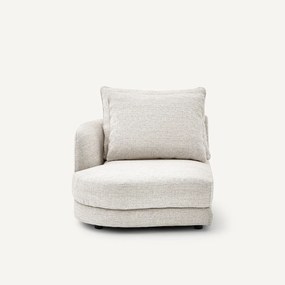 Halve bank links, afgerond, modulair, in jaspé stof, TIBERIO