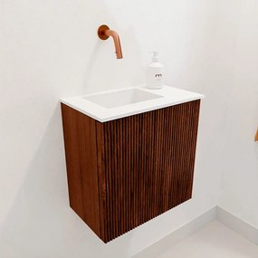 Mondiaz Joya 40cm toiletmeubel ruby met wastafel faye links zonder kraangat talc