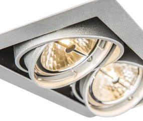 Set van 6 Inbouwspot staal AR111 verstelbaar 2-lichts - Oneon