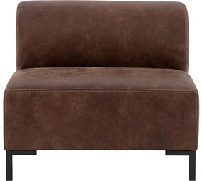 Goossens Excellent Modulaire Bank Marshall bruin, leer, 1,5-zits, urban industrieel