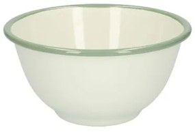 Schaal, emaille, groengrijs/wit,Ø 15 cm