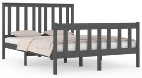 vidaXL Bedframe massief grenenhout grijs 120x190 cm 4FT Small Double