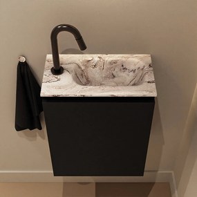 Mondiaz Ture DLux toiletmeubel 40cm urban met wastafel glace rechts met kraangat