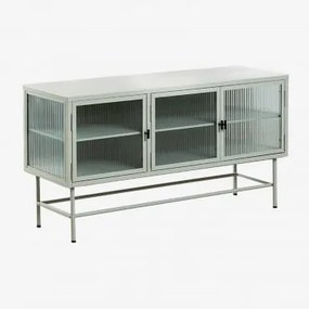 Tv-meubel In Metaal En Glas Vertal Celadon - Sklum