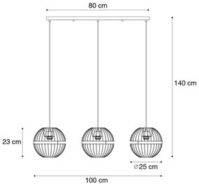 Eettafel / Eetkamer Moderne hanglamp zwart 3-lichts - Sphaera Modern E27 Binnenverlichting Lamp