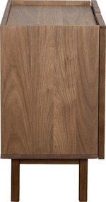Kastje Walnoot Met Stoffen Deuren 90 Cm - 90x40x60cm.