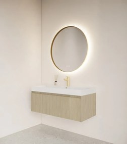 Gliss Design Athena ronde spiegel mat goud 60cm met verlichting en verwarming
