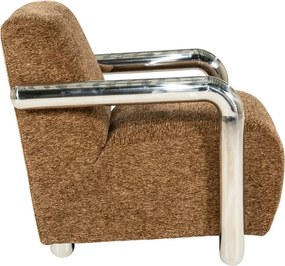 Fauteuil Chromen Armen Bruin