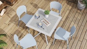 FLAVIO 80x80 Lichtgrijs (asgrijs) - MODERNE VIERKANTEN TUINTAFEL (voor keuken, café, tuin)