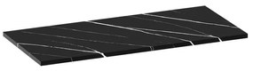 BRAUER Artificial Marble Wastafelblad - 100x46x2cm - zonder kraangat - composiet - Nero Marquina TB-MR100NM