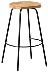 Hoge Kruk 75 Cm In Darcko Hout Zwart - Sklum