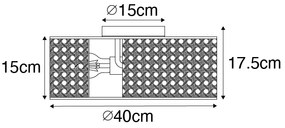 Oosterse plafondlamp zwart met rotan 40 cm - Akira Retro E27 rond Binnenverlichting Lamp