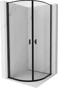 Mexen Mist kwartronde draaideur douchecabine 70 x 70 cm, zwart frame, zwart - 8A31-070-070-70-70