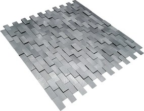 Zelfklevende Mozaïektegels Metaal | Steenstrip 3D Zilver | 30×29,8 cm | Keuken, Bad &amp; WC