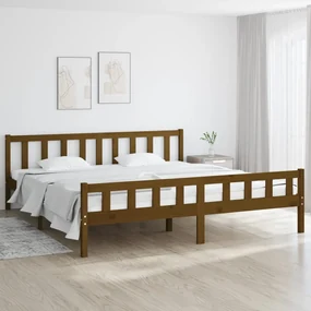 vidaXL Bedframe massief hout honingbruin 180x200 cm 6FT Super King