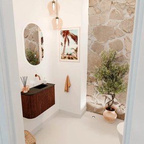 Mondiaz Joya 60cm toiletmeubel ronding links ruby met wastafel faye rechts zonder kraangat urban