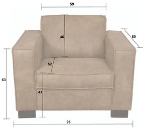 Fauteuil - Shuffle - stof Missouri cognac 03