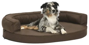 vidaXL Hondenbed ergonomisch linnen-look 90x64 cm bruin