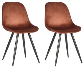 LABEL51 Eetkamerstoelen 2 st Capri 46x56x88 cm roestkleurig