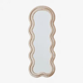 Onregelmatige Wandspiegel 60x160 Cm Bekleed Evelyn Fluwelen Beige - Sklum