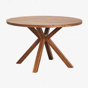 Naele Ronde Houten Eettafel Acacia Bruin & Ø120 Cm - Sklum