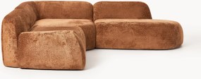 Modulaire teddy-bouclé hoekbank Wolke (4-zits)