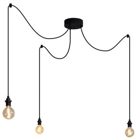 Buiten hanglamp zwart 3-lichts IP44 - Cava
