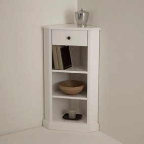 Hoekkast in gelakt wit, Authentic Style