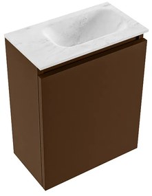 Mondiaz Ture DLux toiletmeubel 40cm rust met wastafel opalo rechts zonder kraangat