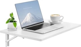 VEVOR Wandgemonteerde opklapbare tafel, 60 x 40 cm, opklapbare tafel, zwevend bureau met ijzeren beugel, opklapbaar bureau voor kleine ruimtes, thuiskantoor, eetkamer, wasruimte, keuken, bar, wit