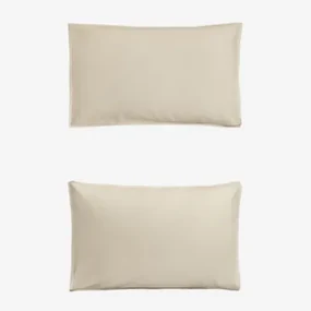 Set Van 2 Kussenslopen Van Sorana-linnen Van 160 G/m² Beige - Semoline & 50 X 75 Cm - Sklum