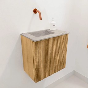 Mondiaz Joya DLux 40cm toiletmeubel oak met wastafel faye links zonder kraangat glace