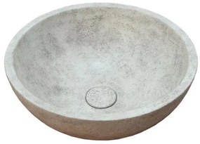 Ideavit Beton waskom - 36x36x14.5cm - rond - met klikwaste - beton 290333-D1
