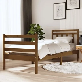 vidaXL Bedframe massief hout honingbruin 75x190 cm 2FT6 Small Single