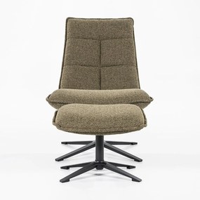 Eleonora Marcus Fauteuil Met Voetenbank Groen Boucle