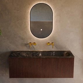 Mondiaz Kurve-dlux 120cm badmeubel ruby met 1 lade en wastafel big large midden zonder kraangat lava