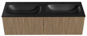 Mondiaz Kurve 140cm badmeubel dusk met 2 lades en wastafel big small dubbel 2 kraangaten urban