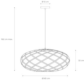 Lucide Wolfram hanglamp 65cm 1x E27 zwart