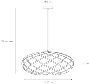 Lucide Wolfram hanglamp 65cm 1x E27 zwart