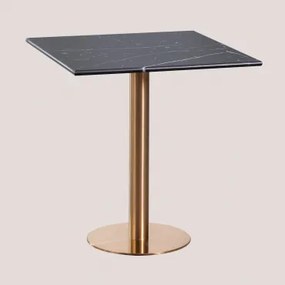 Cosmopolitan Vierkante Marmeren Bartafel Marmer Nero Marquina & ↔︎ 70 Cm & Roségoud - Sklum