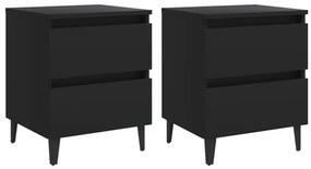 vidaXL Nachtkastjes 2 st 40x35x50 cm bewerkt hout zwart
