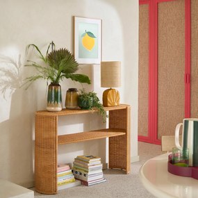 Wandtafel van gevlochten rotan, met twee bladen, JOEMA