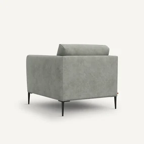 Fauteuil in stonewashed fluweel, Oscar E. Gallina