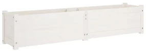 vidaXL Plantenbak verhoogd 150x31x31 cm massief grenenhout wit